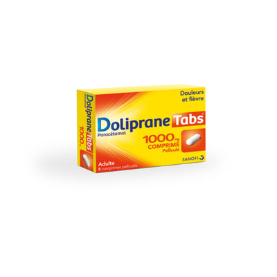 Image DOLIPRANETABS COMPRIME PELLICULE 1000MG, BOÎTE 8