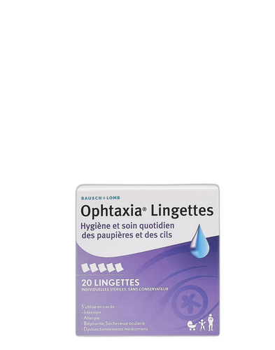 Image Bausch & Lomb OPHTAXIA LINGETTES boite de 20